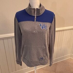 PINK, Vintage, Women's University of Kentucky Gray & Blue Quarter-Zip sweatshirt